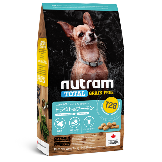 【定期購入】T28 NUTRAM TOTAL GRAIN-FREE®トラウト＆サーモン ドッグフード（小型犬用） 小粒