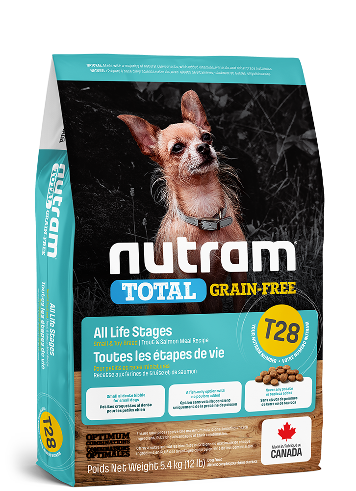 【定期購入】T28 NUTRAM TOTAL GRAIN-FREE®トラウト＆サーモン ドッグフード（小型犬用） 小粒